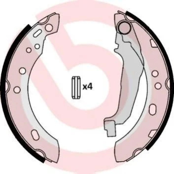 <strong>Колодки гальмівні барабанні (комплект 4 шт) BREMBO S56507 (фото 1)</strong>