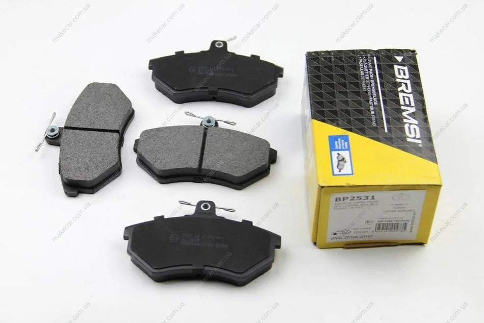 <strong>Гальмівні колодки перед. Caddy II/Golf IV 91-06 (TRW) BREMSI BP2531 (фото 1)</strong>
