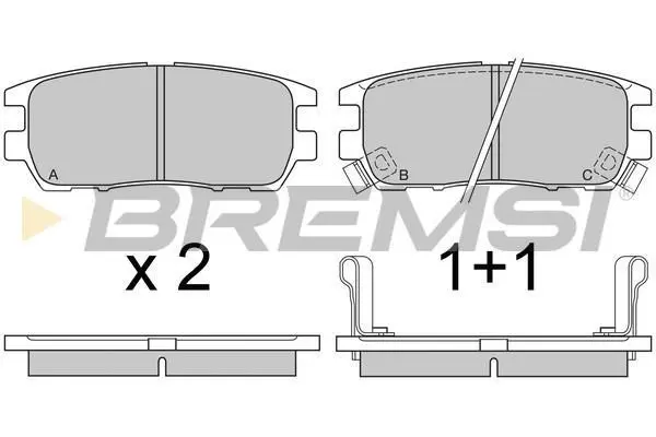 <strong>Гальмівні колодки зад. Pajero II/L400 90-05 (107.8x43.8x14) BREMSI BP2574 (фото 1)</strong>