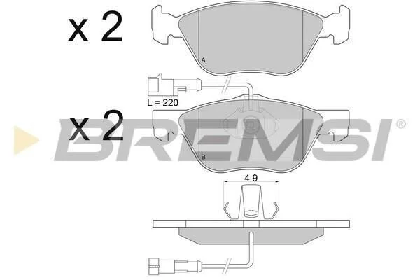 <strong>Гальмівні колодки перед. FIAT BRAVO/STILO/PUNTO 1.8-2.4 96-14 (ATE) BREMSI BP2673 (фото 1)</strong>