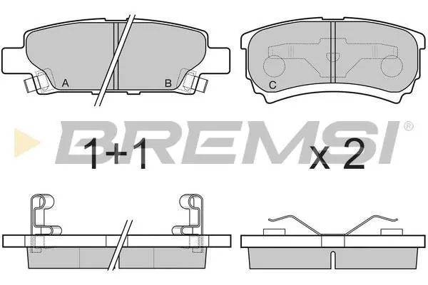 <strong>Гальмівні колодки зад. Caliber 06-/Lancer 00-/Outlander 01-12 (Akebono) BREMSI BP3106 (фото 1)</strong>