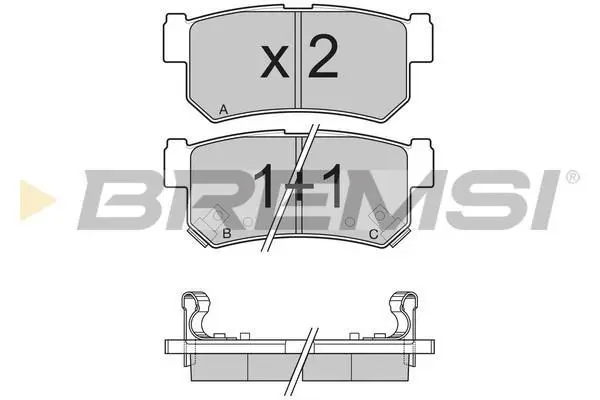 <strong>Гальмівні колодки зад. Actyon/Kyron/Korando/Rexton 97- BREMSI BP3203 (фото 1)</strong>