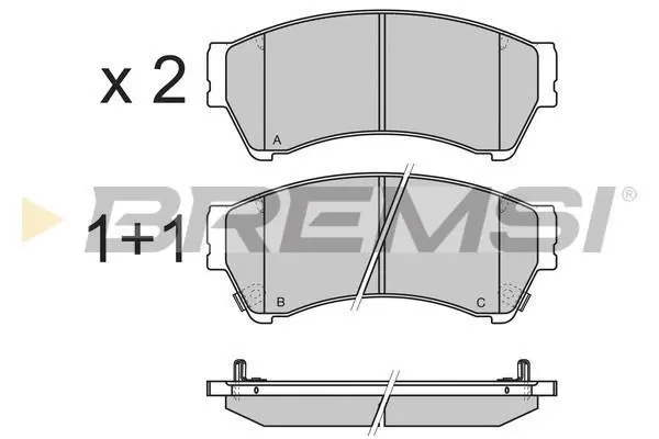 <strong>Гальмівні колодки пер. Mazda 6 02-13 (akebono) BREMSI BP3343 (фото 1)</strong>