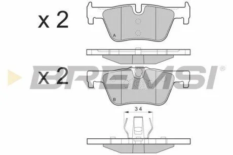 Гальмівні колодки зад. F36/F23/F34/F22/F33/F32/F21/F31/F20/F30 11- для BREMSI BP3494 фото товару