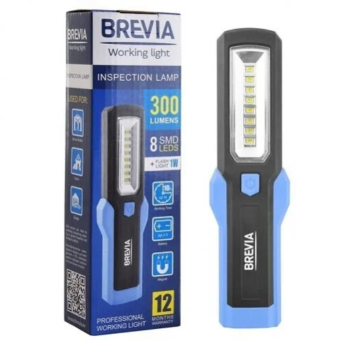 <strong>Фонарик инспекционный LED Інспекційна лампа 8SMD+1W LED 300lm, 3xAA Brevia BREVIA 11310 (фото 1)</strong>