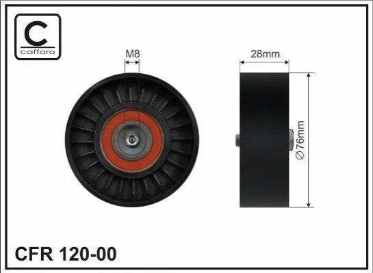 <strong>Ролік натягу 76x17x28 Audi A4/A6 1.6/1.8T/2 CAFFARO 120-00 (фото 1)</strong>