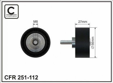 55x8x28 Натяжний ролік BMW 2.0d-3.0d CAFFARO 251-112 (фото 1)