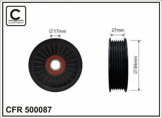 <strong>Ролік натяжний паса (94x17x27) Land Rover, Range Rover 3.9/4.0 94-04 CAFFARO 500087 (фото 1)</strong>