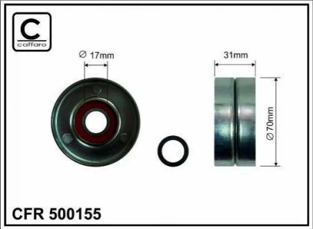 Ролик натяжний для Toyota, Nissan, Infiniti CAFFARO 500155 фото товару