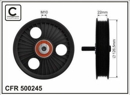 126,5x10x22 ролик паска генераторного Renault 1.5dCi 01- CAFFARO 500245 фото товара