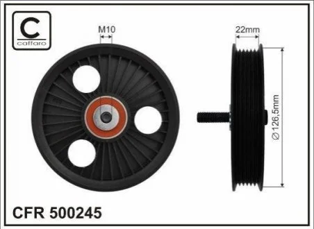 Ролик пасу поліклинового для Nissan, Renault, Dacia CAFFARO 500245 фото товару