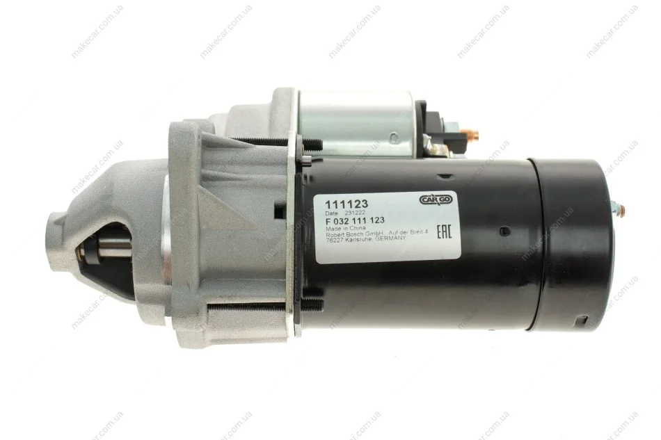 <strong>Стартер (12В, 0,9кВт, новий) CHEVROLET AVEO / KALOS, LACETTI, NUBIRA, REZZO DAEWOO ARANOS, CIELO, ESPERO, KALOS, LACETTI, LANOS, NEXIA, NUBIRA, TACUMA / REZZO FIAT STILO OPEL AGILA 1.0-2.0 09.82- CARGO F 032 111 123 (фото 1)</strong>