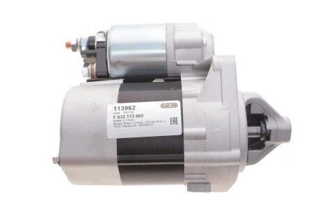 Стартер (12В, 0,9кВт, новий) ABARTH 500 / 595 / 695, 500C / 595C / 695C, GRANDE PUNTO ALFA ROMEO GIULIETTA/HATCHBACK, MITO FIAT 124 SPIDER, 500, 500 C, 500L, 500X, BRAVO II, DOBLO 0.9-1.8 09.99- для CARGO F032113962 фото товару