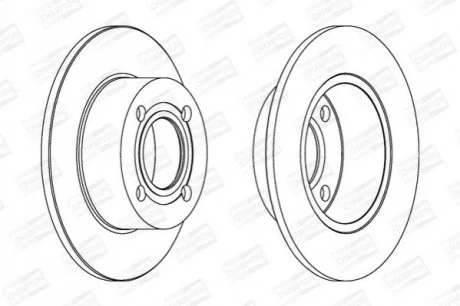 VW Диск тормозной задн. 10mm Audi 80/100 82-96 для CHAMPION 561312CH фото товару