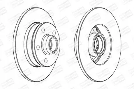 Диск гальмівний для Volkswagen, Seat, Audi, Skoda CHAMPION 561620CH фото товару