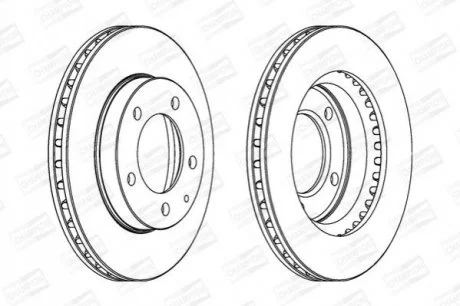 MAZDA Диск тормозной перед. (вентил.) Ford Probe,626 IV 91-,Premacy, Xedos 91-(258*24) для CHAMPION 561716CH фото товару