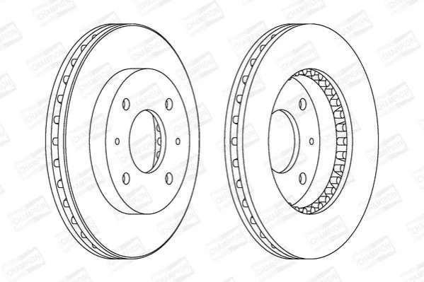 <strong>Диск гальмівний передній (ціна за 2шт.) Volvo S40, V40/Mitsubishi Carisma, Galant, Lancer (98-) CHAMPION 561926CH (фото 1)</strong>