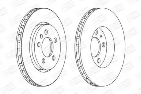 VW Диск тормозной задн.(вентил.) Golf IV, New Beetle Audi A3/ TT/S3Skoda Octavia для Volkswagen, Skoda, Seat, Audi CHAMPION 562133CH фото товару