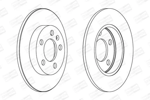 <strong>Диск гальмівний задній (ціна за 2шт.) AUDI A3 Quattro (00-), SKODA Octavia (98-) CHAMPION 562177CH (фото 1)</strong>
