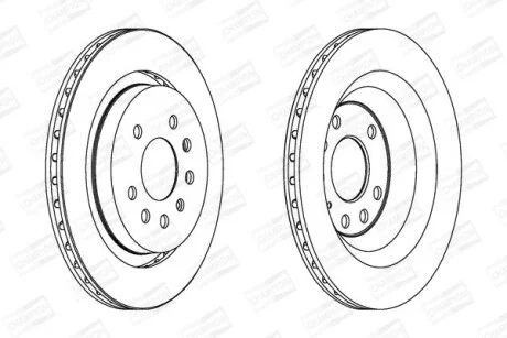 Диск гальмівний для Saab, Opel, Vauxhall, Chevrolet, Fiat CHAMPION 562220CH фото товару