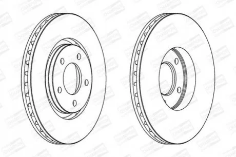 CHRYSLER Диск тормозной передн."16" Voyager 00 - для Dodge, Chrysler CHAMPION 562292CH фото товару