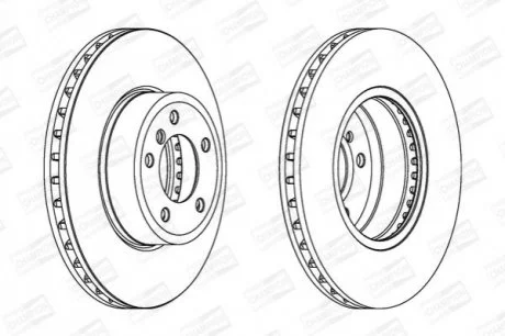 Диск гальмівний передній Bmw 5 (E60) (01-10), 5 Touring (E61) (04-10) для CHAMPION 562397CH-1 фото товару