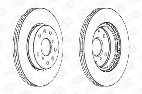Диск гальмівний передній (кратно 2шт.) Fiat Sedici (06-14)/Suzuki SX4 (06-), Vitara (LY) (15-) для Fiat, Suzuki CHAMPION 562534CH фото товару