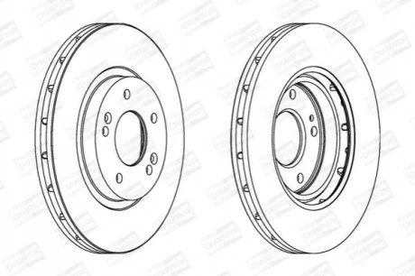 HYUNDAI Диск тормозной передний Santa Fe 01-, MITSUBISHI ASX 2.0 MIVEC 10- для CHAMPION 562549CH фото товару