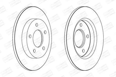 Диск гальмівний задній (кратно 2) Mazda 3 (03-09), (09-14) для CHAMPION 562560CH фото товару