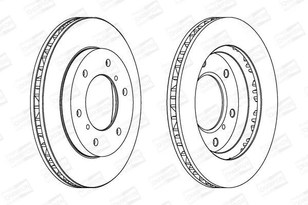 <strong>Диск гальмівний передній (кртано 2) Mitsubishi Pajero (II,III,IV), Pajero Sport I CHAMPION 562572CH (фото 1)</strong>