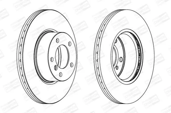 <strong>Диск гальмівний передній (кратно 2шт.) BMW 3 (E90) 04-12, 3 (F30, F80) 11-18, 3 Touring (E91) 04-12 CHAMPION 562618CH (фото 1)</strong>