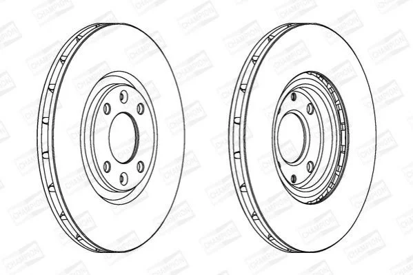 <strong>Диск гальмівний передній (кратно 2шт.) CITROEN C4 I (06-), DS5 (11-15)/PEUGEOT 2008 II (UD_, US_, UY_, UK_) (19-) CHAMPION 562641CH (фото 1)</strong>