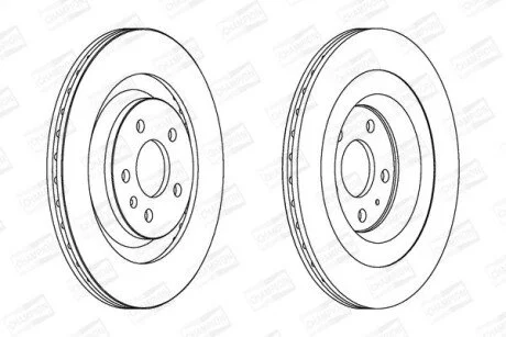 Диск гальмівний задній (кратно 2) Audi A4 (B8), Q5 (08-17) для CHAMPION 562645CH фото товару