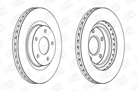 Диск гальмівний передній (кратно 2шт.) Jeep Compass (06-), Patriot (07-17)/ Mitsu для CHAMPION 562790CH фото товару