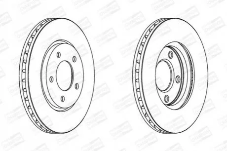 CHRYSLER Диск тормозной передн."15" 281*28 Voyager IV,Dodge Caravan 00- для CHAMPION 563030CH фото товару