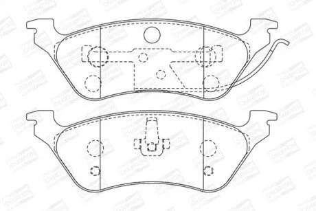 Колодки гальмівні дискові задні Chrysler Voyager/ Grand Voyager (III,IV)/ Jeep Cherokee (01-08) для CHAMPION 572505CH фото товару
