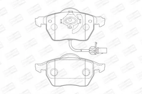Колодки тормозные дисковые передние (с датчиками) Audi A4 (B5,B6), A6 (C5,C6)/ V для CHAMPION 573037CH фото товара