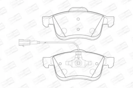 Колодки гальмові дискові передні FIAT DOBLO Box Body/MPV (223_) 00-, DOBLO Bu для CHAMPION 573334CH фото товару
