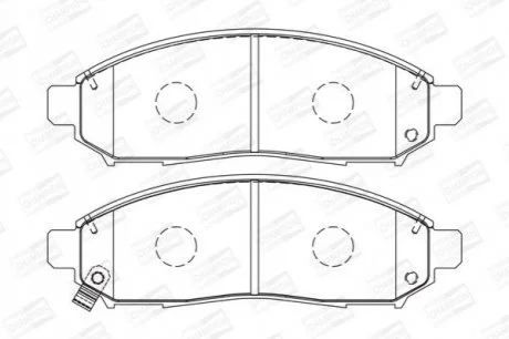 Колодки гальмові дискові передні NISSAN LEAF (ZE0) 10-, NP300 NAVARA (D40) 04 для CHAMPION 573431CH фото товару