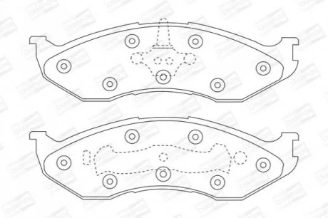 JEEP Колодки тормозные передние Cherokee,Grand Cherokee,Wrangler 2.1/2.5 90- для CHAMPION 573713CH фото товару