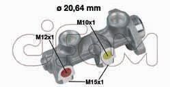 OPEL Головний гальмівний циліндр D20,64mm KADET E 1.2,1.3,1.3I 8/84- CIFAM 202-184 фото товара