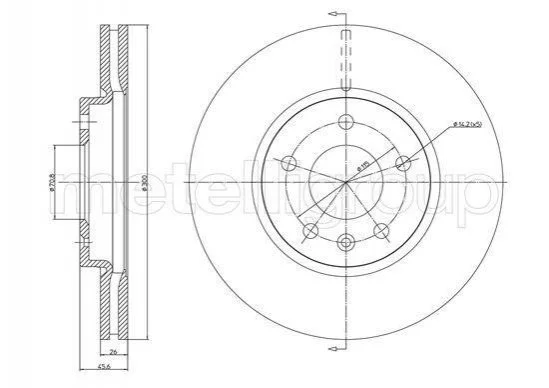 <strong>Гальмівний диск пер. Zafira/Ampera/Zafira/Astra/Orlando/Cruze/Volt 09- CIFAM 800-1003C (фото 1)</strong>