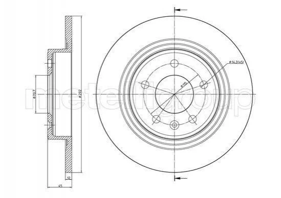 <strong>Гальмівний диск задн. Ampera/Astra/Cruze/Volt/Zafira (09-21) CIFAM 800-1004C (фото 1)</strong>