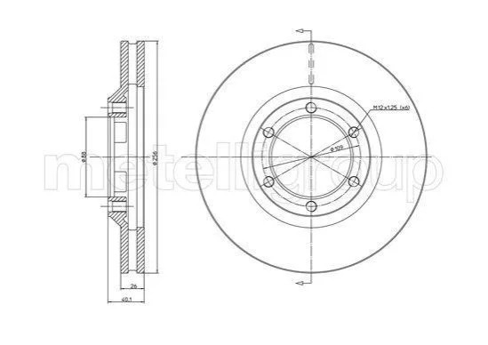 <strong>ISUZU Гальмівний диск передній D-MAX I 2.5/3.0 02-12 CIFAM 800-1238 (фото 1)</strong>