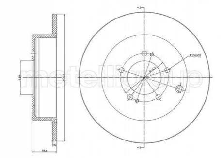 Гальмівний диск задн. C4/C-Crosser/4008/4007/ASX/Lancer/Outlander04- для CIFAM 800-1332C фото товару