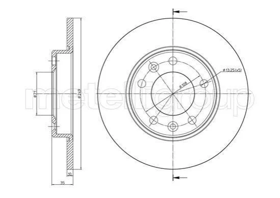 <strong>PEUGEOT диск гальм. задн. 308 13- CIFAM 800-1509C (фото 1)</strong>