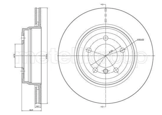 <strong>BMW диск гальмівний задн. (вентил.) BMW 7-serie E65/66 (324*19.7) CIFAM 800-1683C (фото 1)</strong>