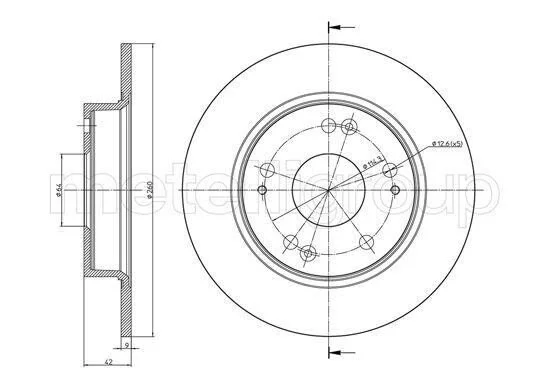 <strong>HONDA гальмівний диск задн.Civic 05- (260*9) CIFAM 800-957C (фото 1)</strong>