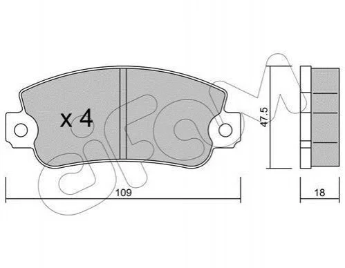 <strong>FIAT Колодки тормозные передние Panda 82-,Regata 83-,Uno CIFAM 822-033-0 (фото 1)</strong>