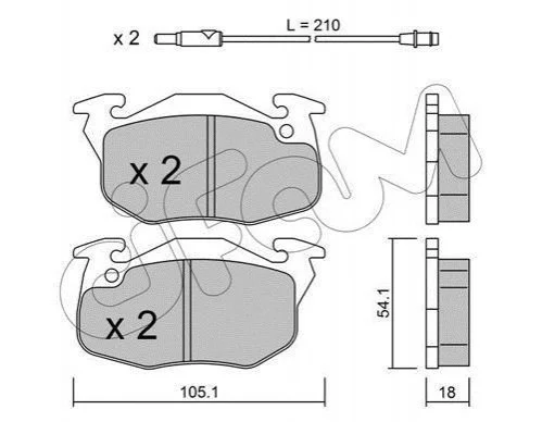 <strong>Тормозные колодки перед. CITROEN Saxo PEUGEOT 1xx/2xx/3xx/4x CIFAM 822-037-0 (фото 1)</strong>